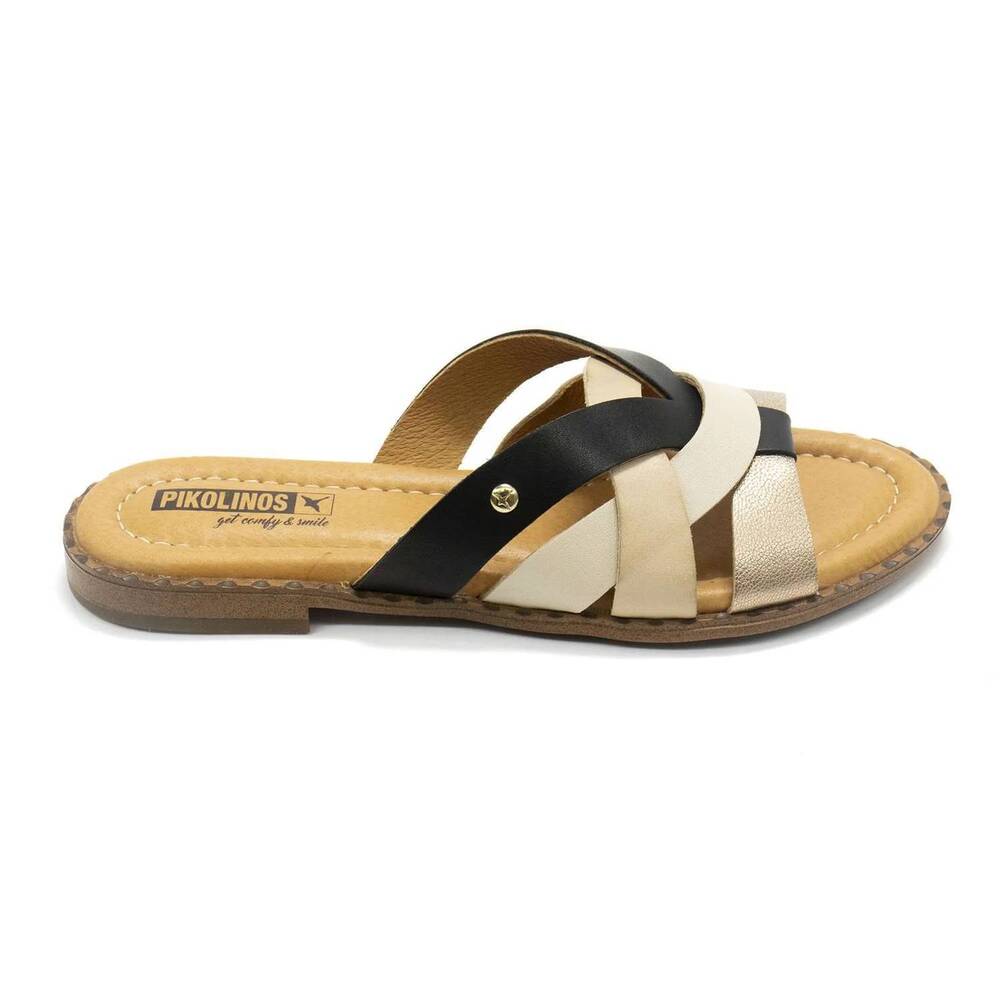 NEW PIKOLINOS women's algar leather slide sandals in black